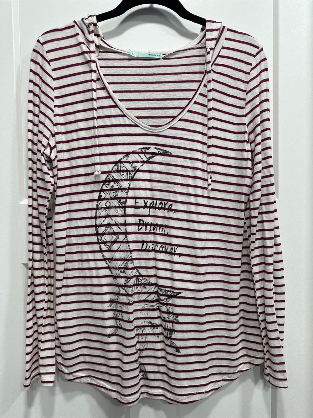 Dream Catcher Graphic Long-Sleeve Hoodie Top - Size Large